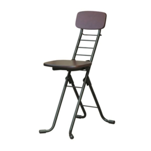 折りたたみ椅子 2脚セット ダーク 日本製 高さ6段調節 スチールパイプ 代引不可