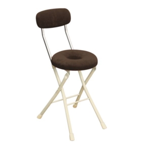 円座 折りたたみ椅子 4脚セット ブラウン ミルキー 日本製 スチール 代引不可