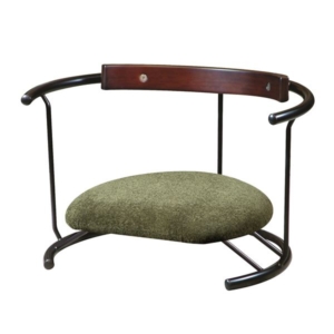 あぐら椅子/正座椅子 スウィング背もたれ付き ブラック 耐荷重80kg 日本製 スチール 代引不可