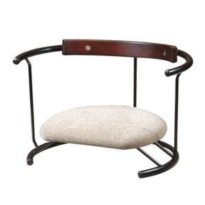 あぐら椅子/正座椅子 スウィング背もたれ付き モスホワイト 耐荷重80kg 日本製 スチール 代引不可