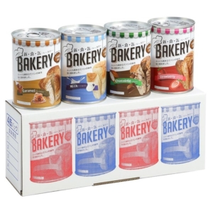 3年保存 新食感ベーカリー/非常食 4缶入(イチゴ・チョコ・ミルク・キャラメル各1缶) 6個セット 日本製 保存パン 保存食 アウトドア 備蓄 代引不可