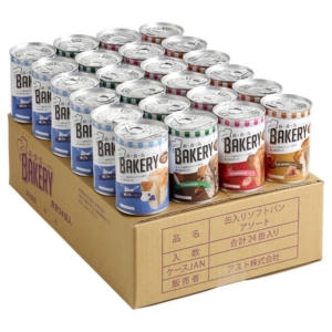 3年保存 新食感ベーカリー/非常食 24缶入(イチゴ・チョコ・ミルク・キャラメル各6缶) 日本製 保存パン 保存食 アウトドア 備蓄 代引不可