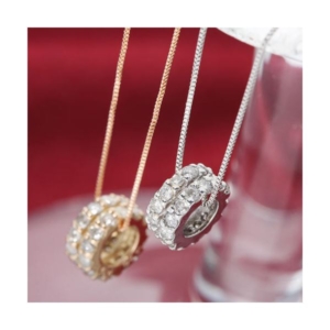 K18PG 0.3ctダイヤモンドエタニティペンダント ゴールド