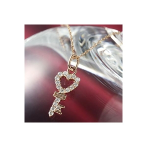 K10PG 0.2ctダイヤ キーネックレス/ペンダント