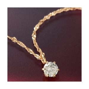 K18PG 0.1ctダイヤモンドスクリューチェーンペンダント