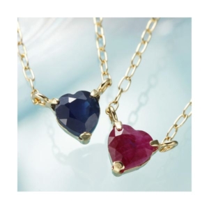 K18YGハートシェイプネックレス サファイア