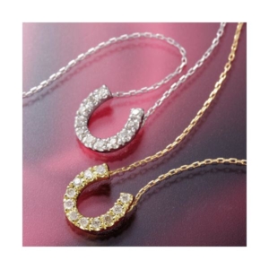 K18ホースシューダイヤモンドペンダント/ネックレス WG