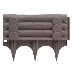 (まとめ) 土留め/ガーデニング用品 丸太調 45型 プラスチック製 園芸用品 20個セット