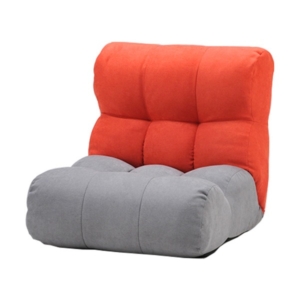 ソファー座椅子/フロアチェア レッド/ 北欧風 ツートーンカラー リクライニング 『ピグレットJrノルディック』