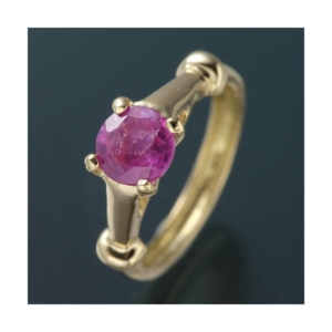 Amelie onchouchou K18誕生石NEWベビーリングネックレス 7月 ルビー