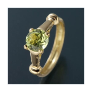 Amelie onchouchou K18誕生石NEWベビーリングネックレス 8月 ペリドット