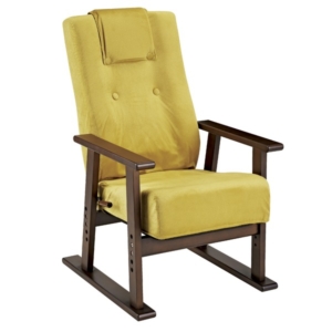 腰をいたわる 高座椅子 幅58cm 13段階リクライニング 高さ5段階調整 肘付き レバー式 スチール 日本製 代引不可