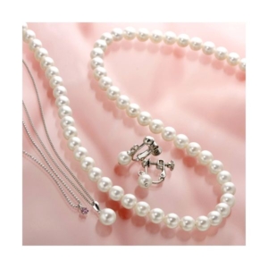 あこや真珠使用 パールネックレス パールイヤリング パールペンダント 3点セット トルマリンのペンダント付き