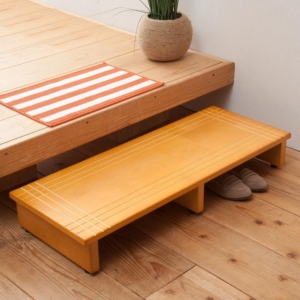 2個セット 木製玄関踏み台()(/茶) 木目(天然木)/ステップ/介護/玄関収納/北欧風/エントランス/アジャスター付き/完成品/NK-935