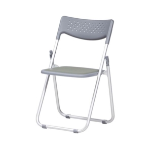 アルミ 折りたたみ椅子/折り畳み椅子 クッションパット付 幅505mm フラットスタッ可 屋外使用可 完成品 代引不可