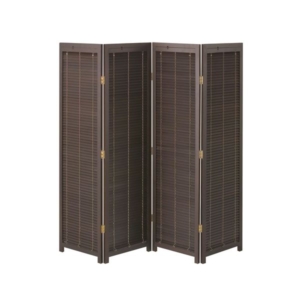 和モダン 衝立/パーテーション 4連 mm 4枚 木製 桐塗装 銅製丁番 完成品 リビング 代引不可