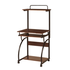 パソコンデスク/学習机 mm キャスター 棚付き スチールフレーム リビング 組立品 代引不可