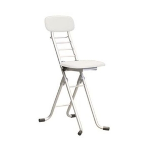 折りたたみ椅子 シルバー 日本製 高さ6段調節 スチールパイプ 完成品 1脚販売 リビング 在宅ワーク 代引不可