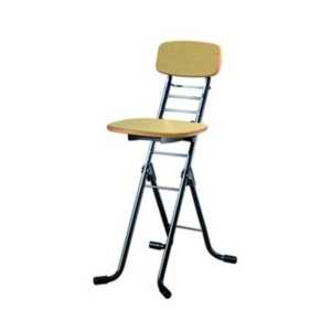 折りたたみ椅子 ナチュラル 日本製 高さ6段調節 スチールパイプ 完成品 1脚販売 リビング 在宅ワーク 代引不可