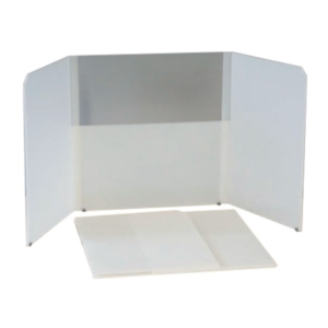 飛沫防止 折りたたみ卓上パーテーション/衝立 両サイド59型 透明窓付 抗菌剤 アルコール除菌可 日本製 モバイルウォール 代引不可