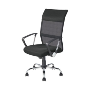 YAMAZEN 爽快メッシュチェア 肘付 EMG-778H(BK) 1脚 組立品