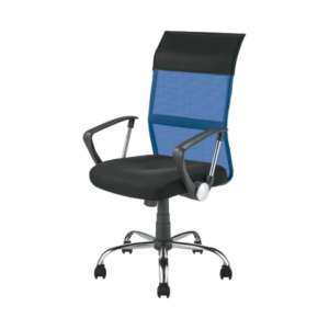 YAMAZEN 爽快メッシュチェア 肘付 EMG-778H(BL) 1脚 組立品