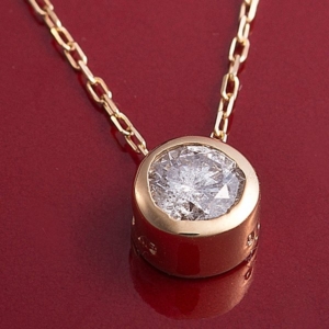 K18YG 0.15ctダイヤモンドフクリンペンダント