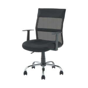 YAAZEN ミドルバック 爽快メッシュチェア 肘付 EMG-778MA(BK) 1脚 組立品