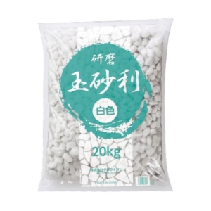 （まとめ）クラフトマン 玉砂利 精研磨 白 20kg JR-TAA-WH 1パック 3セット