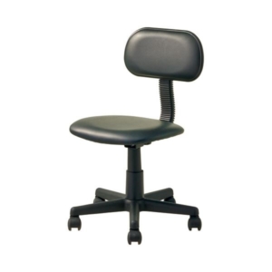 (まとめ)ナカバヤシ OHチェア 肘なし ビニールレザー OT12-PBK 1脚 組立品 3セット