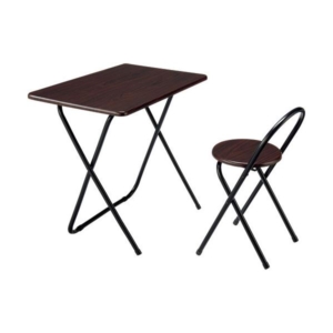 (まとめ)ナカバヤシ 折りたたみデスク チェア 幅800 奥行500mm ダーク FDC-101D 1セット 3セット