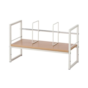 （まとめ）YAAZEN デスク上ファイルラック 幅590mm ウッド DUF-6025WNIV 1台 組立品 3セット