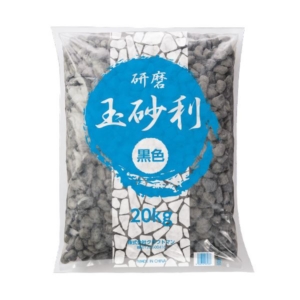 (まとめ)クラフトマン 玉砂利 精研磨 黒 20kg JR-TAA-BK 1パック 5セット