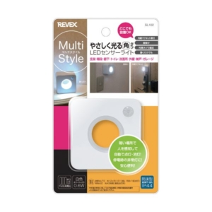 （まとめ）リーベックス マルチスタイルEDミニセンサーライト やさしく光る 角タイプ SL102 1個 5セット