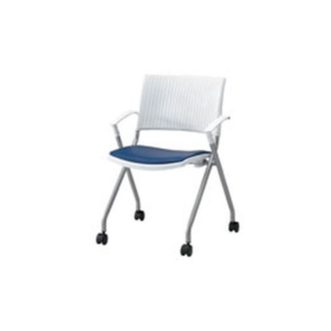 ジョインテックス 会議イス FJC-K6A NV ネイビー 肘付