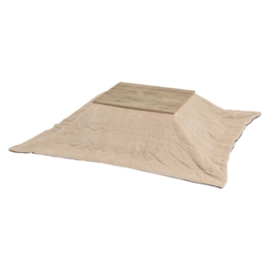 こたつテーブル＋うす掛け布団掛 2点セット こたつテーブル：アンティーク+掛け布団：ベージュ 組立品 代引不可