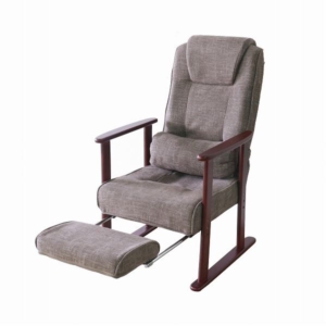 高座椅子 フットレスト付 肘付き スチールフレーム 背もたれ折りたたみ可 リラクス パーソナルチェア 組立品 代引不可