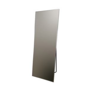 スタンドミラー シルバー 折りたたみ式 薄型 専用飛散防止フィルム仕様 アルミフレーム スタイリッシュミラー 代引不可