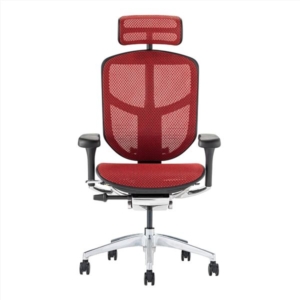 オフィスチェア デスクチェア フレーム レッド ヘッドレスト付き 肘付 エルゴヒューマン エンジョイ2 代引不可