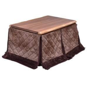 2点セット ハイこたつ ウォールナット突板 こたつ布団: 組立品 リビング 代引不可