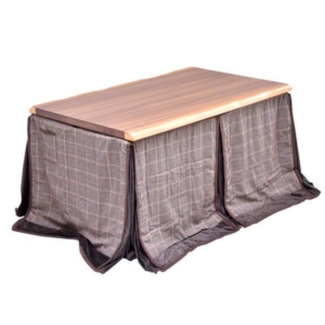 2点セット ハイこたつ ウォールナット突板 こたつ布団:ライト 組立品 リビング 代引不可