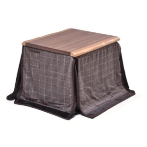 2点セット ハイこたつ 奥行75cm ウォールナット突板 こたつ布団:ライト 組立品 リビング 代引不可