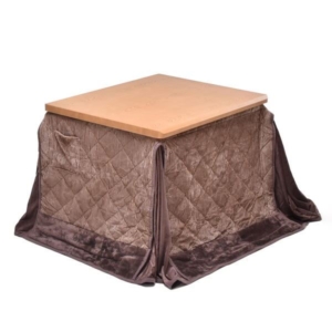 2点セット ハイこたつ 奥行75cm 栓柄転写 ナチュラル こたつ布団: 組立品 リビング ダイニング 代引不可