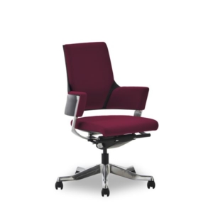 オフィスチェア 約幅65.5cm ミドルバック バーガンディ キャスター付き 肘付き DEPHIII ファブリック インテリア家具 組立品 代引不可