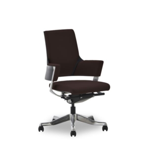 オフィスチェア 約幅65.5cm ミドルバック ココア キャスター付き 肘付き DEPHIII ファブリック インテリア家具 組立品 代引不可