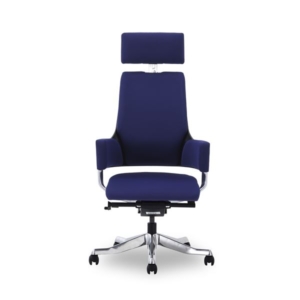オフィスチェア 約幅65.5cm ネイビー キャスター付き 肘付き DELPHIII ファブリック インテリア家具 組立品 代引不可