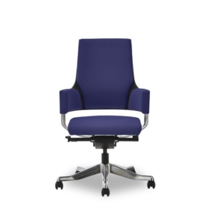 オフィスチェア 約幅65.5cm ミドルバック ネイビー キャスター付き 肘付き DEPHIII ファブリック インテリア家具 組立品 代引不可