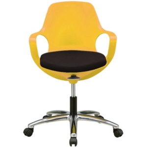 オフィスチェア 背面:POGOチェア 背面: 座面:ココア キャスター付 肘付き 軽量 頑丈 座面昇降 組立品 代引不可