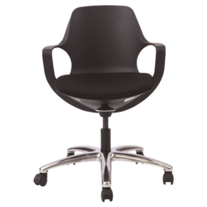 オフィスチェア 背面:POGOチェア 背面: 座面:ブラック キャスター付 肘付き 軽量 頑丈 座面昇降 組立品 代引不可