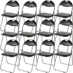 折りたたみパイプ椅子 12脚入り／1セット ／ミーティングチェア IK-0102B